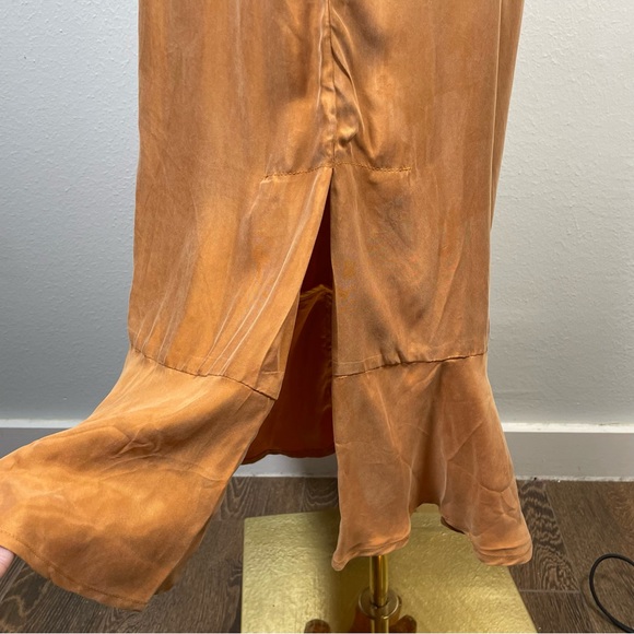 Anthropologie Sencia Lia Jumpsuit Buckwheat Wide Leg Ruffle Bottom Size SP - Picture 10 of 15